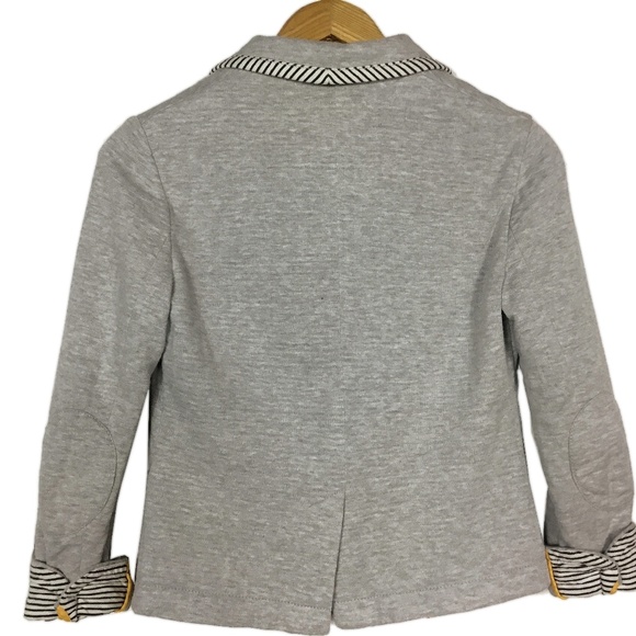 Cartonnier Gray Blazer Jacket Striped Trim Anthro - Picture 4 of 8